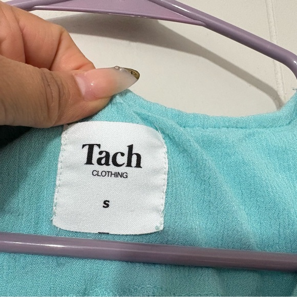 Tach Clothing Marga Turquoise Smocked Ruffle Mini Dress Size S - Picture 6 of 13